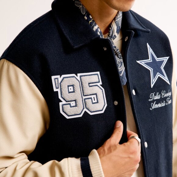 NFL by Abercrombie  Dallas Cowboys Varsity Bomber Jacket M - Picture 1 of 10